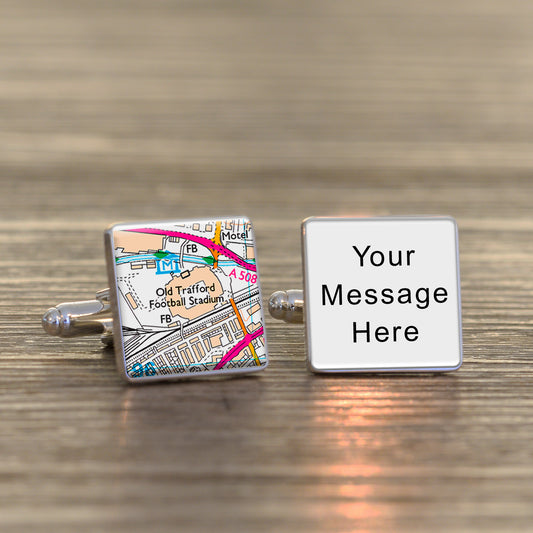 Personalised Favourite Place Cufflinks - Silver Finish