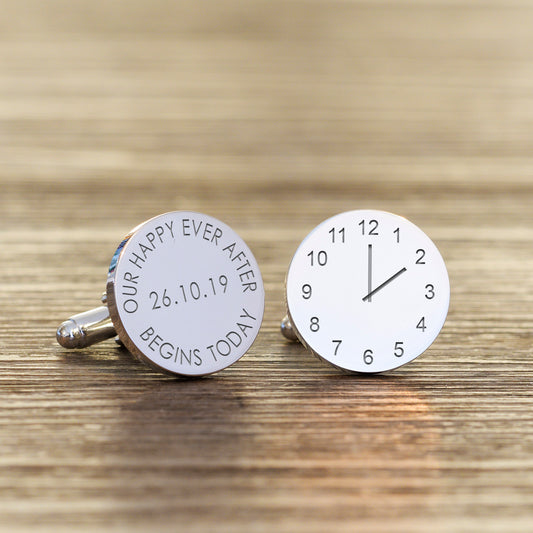 Our Happy Ever After Cufflinks - Silver Finish