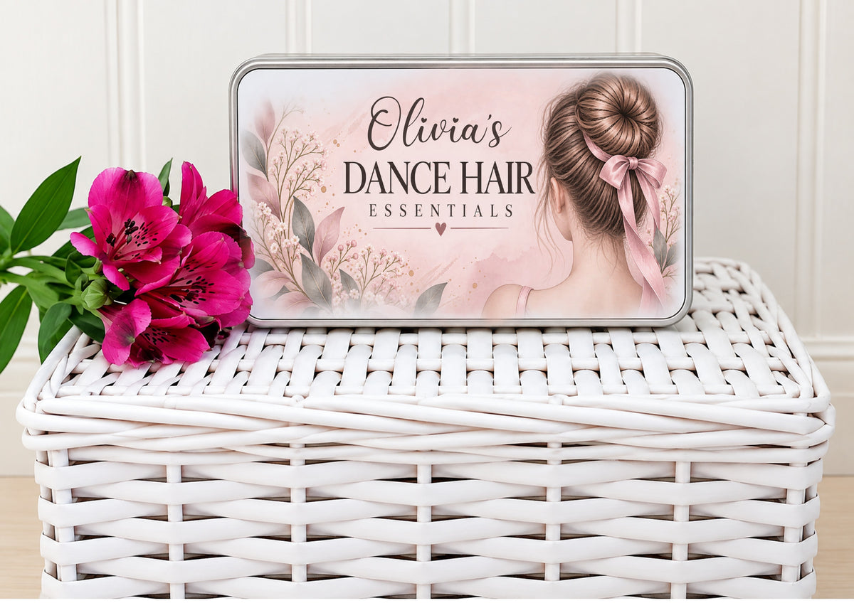 Dance Hair Essentials Kit | Complete Ballet Bun Set | Dancer Hair Accessories Gift Tin