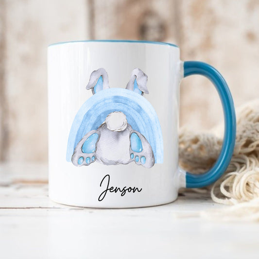 Personalised Easter bunny mug, Personalised Easter mug, blue Easter bunny, boys Easter gift, boy's Easter mug