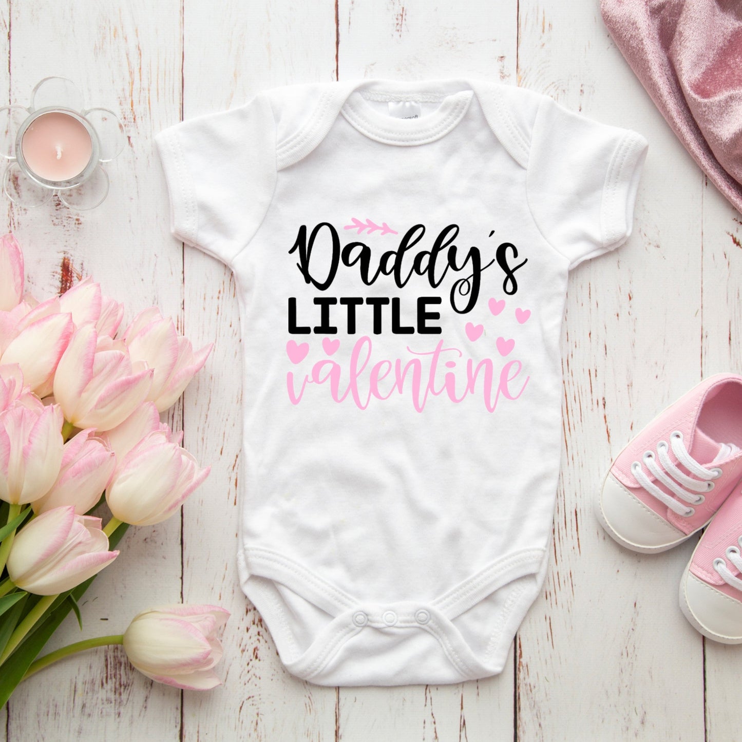 Mummy's Valentine/Daddy's little valentine baby vest, Valentines Day, Valentines Day baby gift