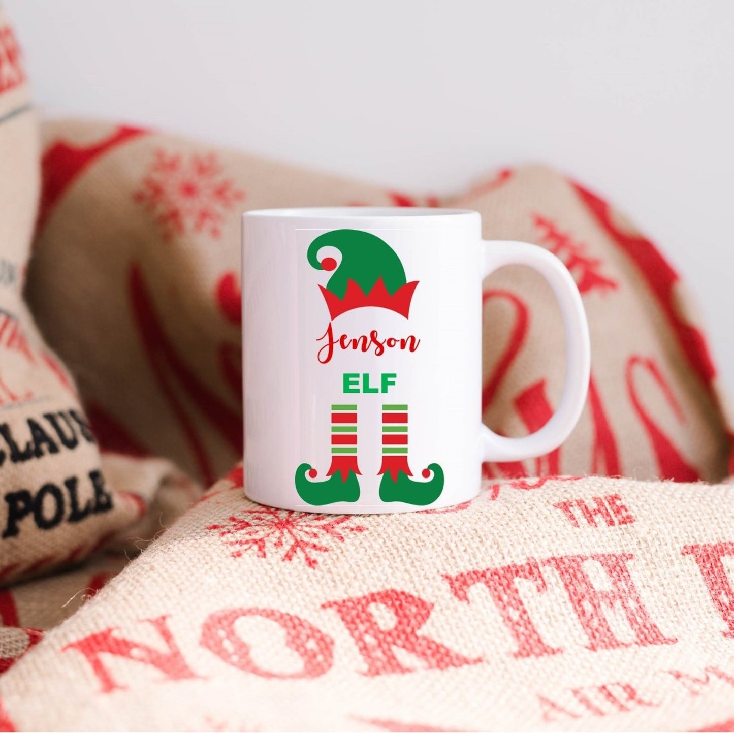 Personalised Elf mug, Christmas mug, Elf on the Shelf, Personalised Christmas Elf mug