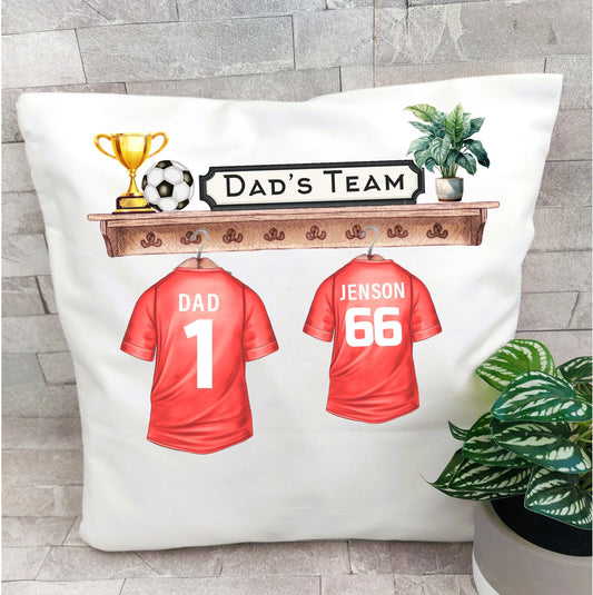 Personalised Dad's Team football cushion