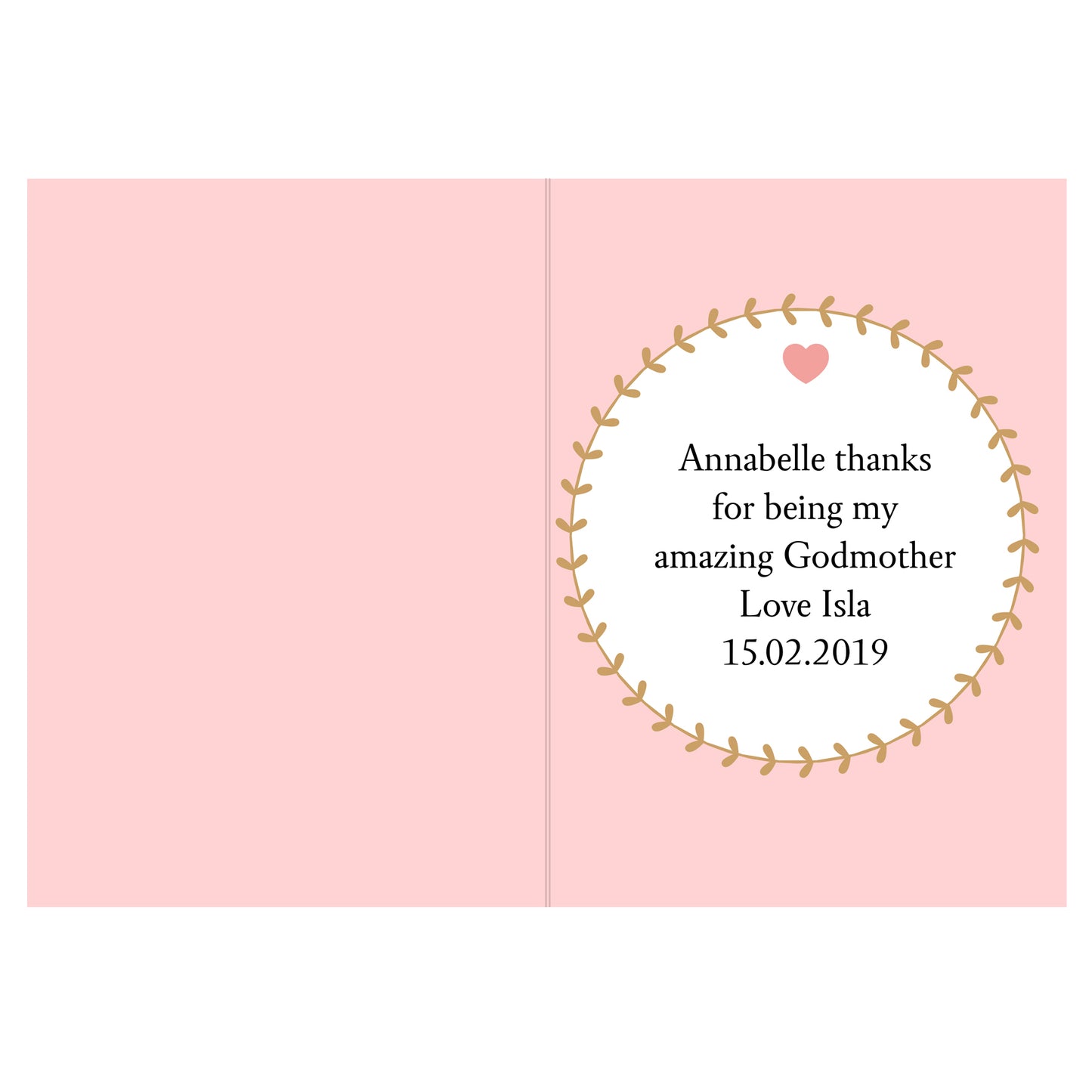 Personalised Best Godmother Card