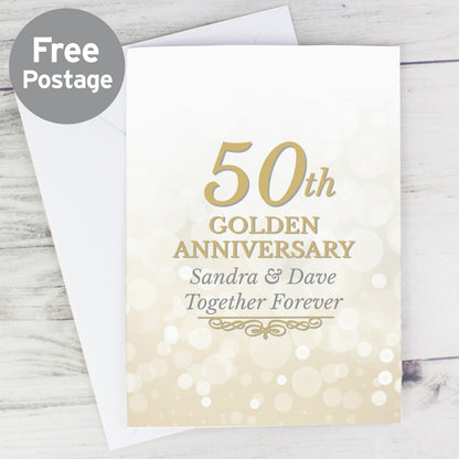 Personalised 50th Golden Anniversary Card