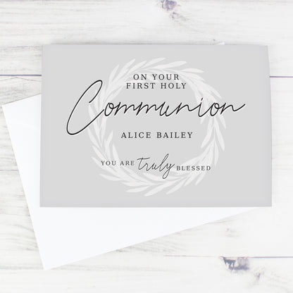 Personalised Truly Blessed First Holy Communion Card