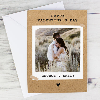 Personalised Rustic Polaroid Photo Upload Card