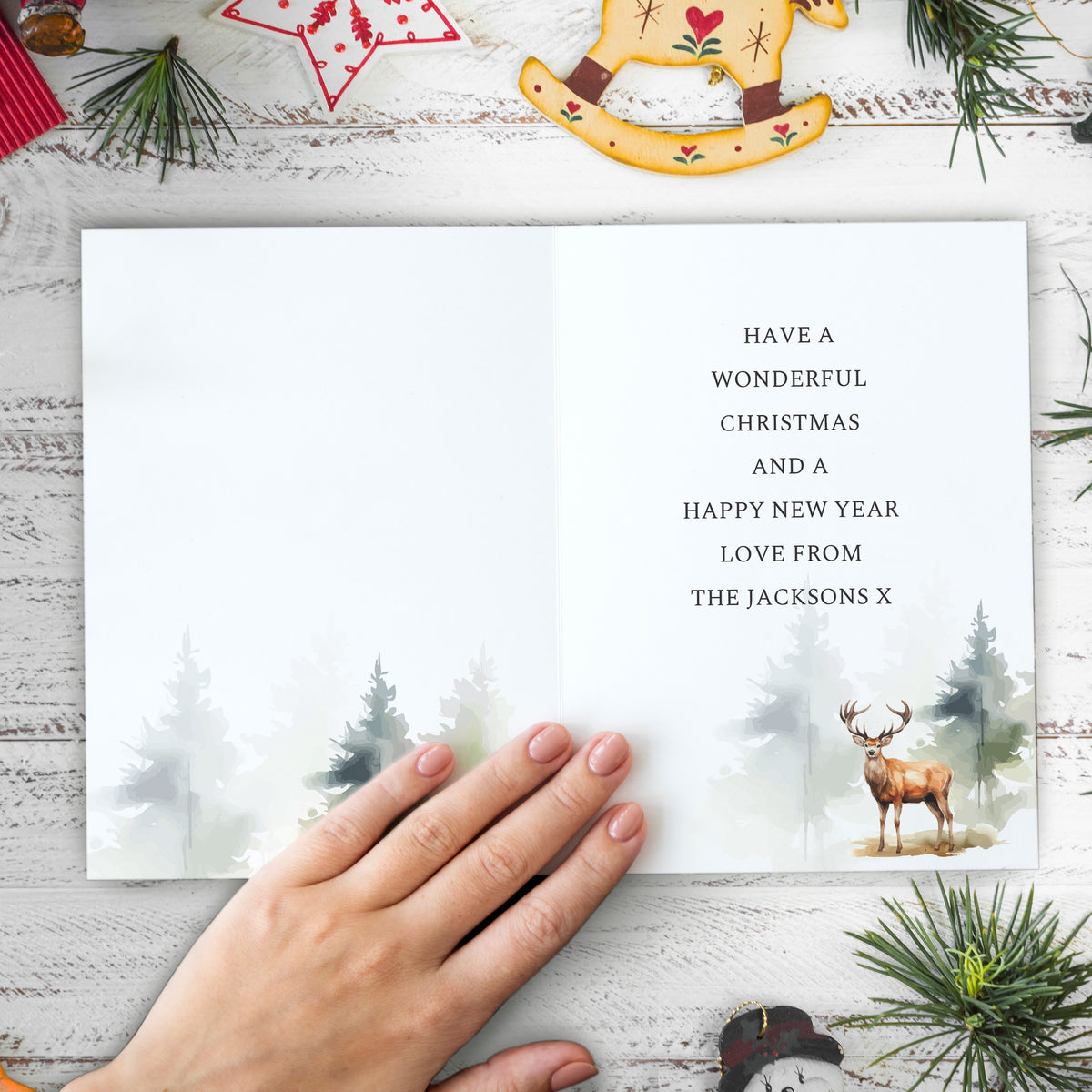 Personalised Pack of 10 Christmas Cards - Stag