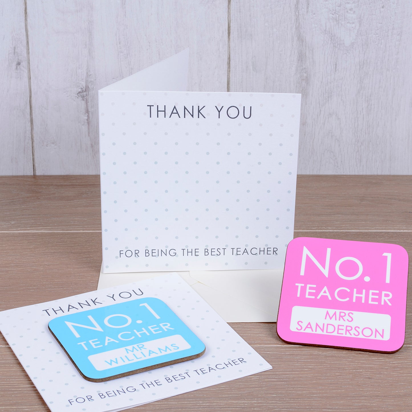 No. 1 Teacher Personalised Coaster Card – End of Term Thank You Gift