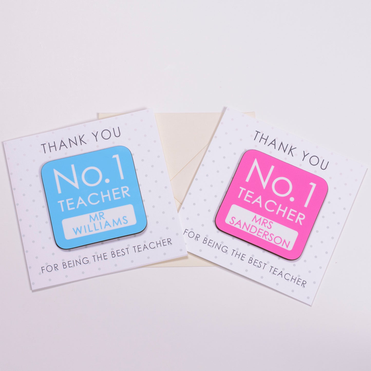 No. 1 Teacher Personalised Coaster Card – End of Term Thank You Gift