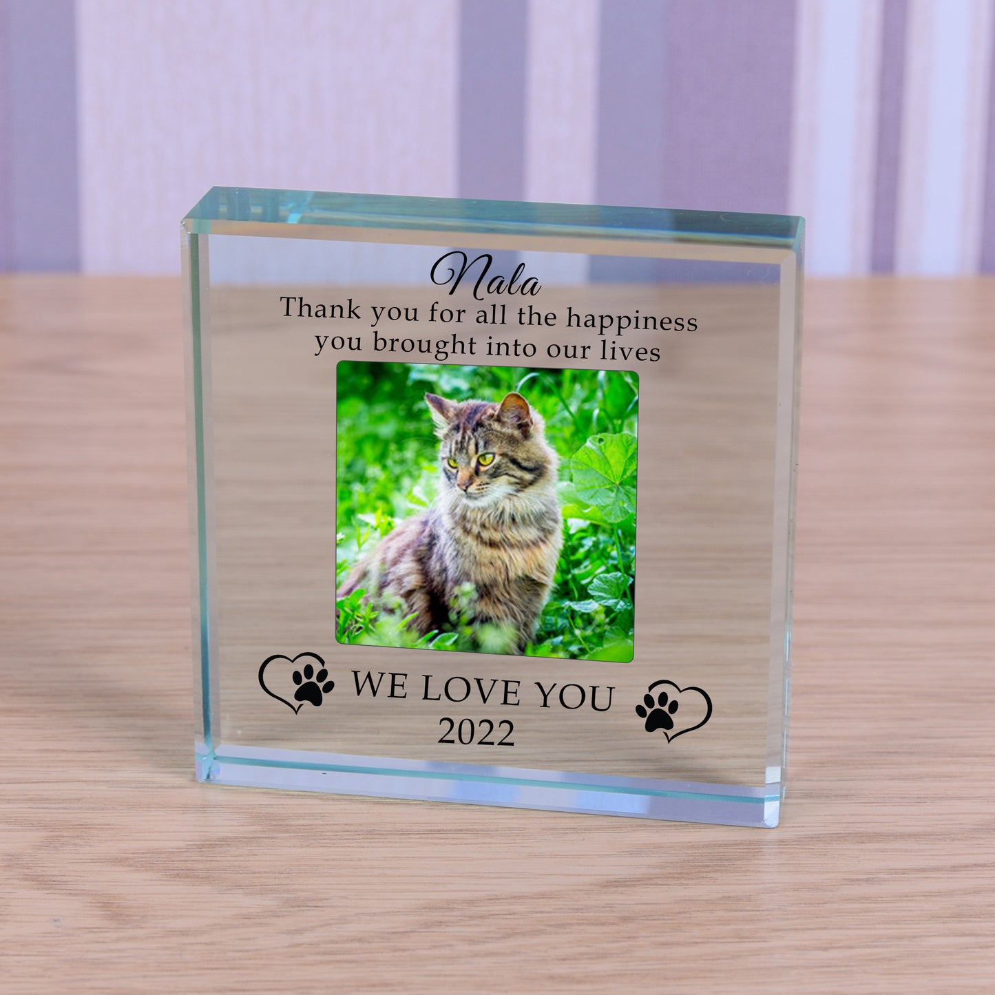 We Love You Pet Memory Glass Token