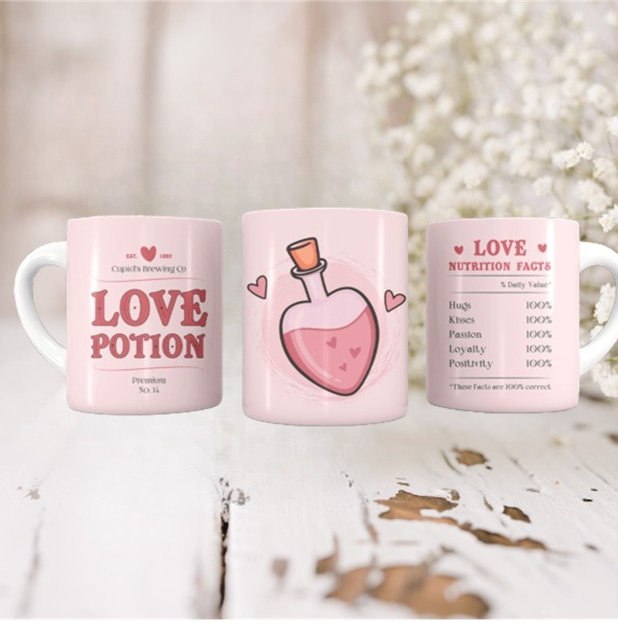 Cute love potion Valentines mug, Valentines' Day gift, gift for her, gift for girlfriend