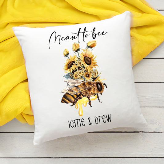 "Meant to Bee" Bee-Themed Cushion – The Perfect Gift for Couples