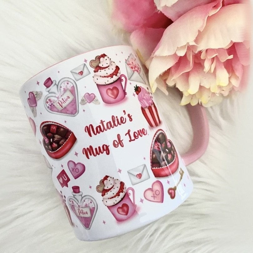 Personalised Valentines mug, personalised Valentines' Day gift, gift for girlfriend