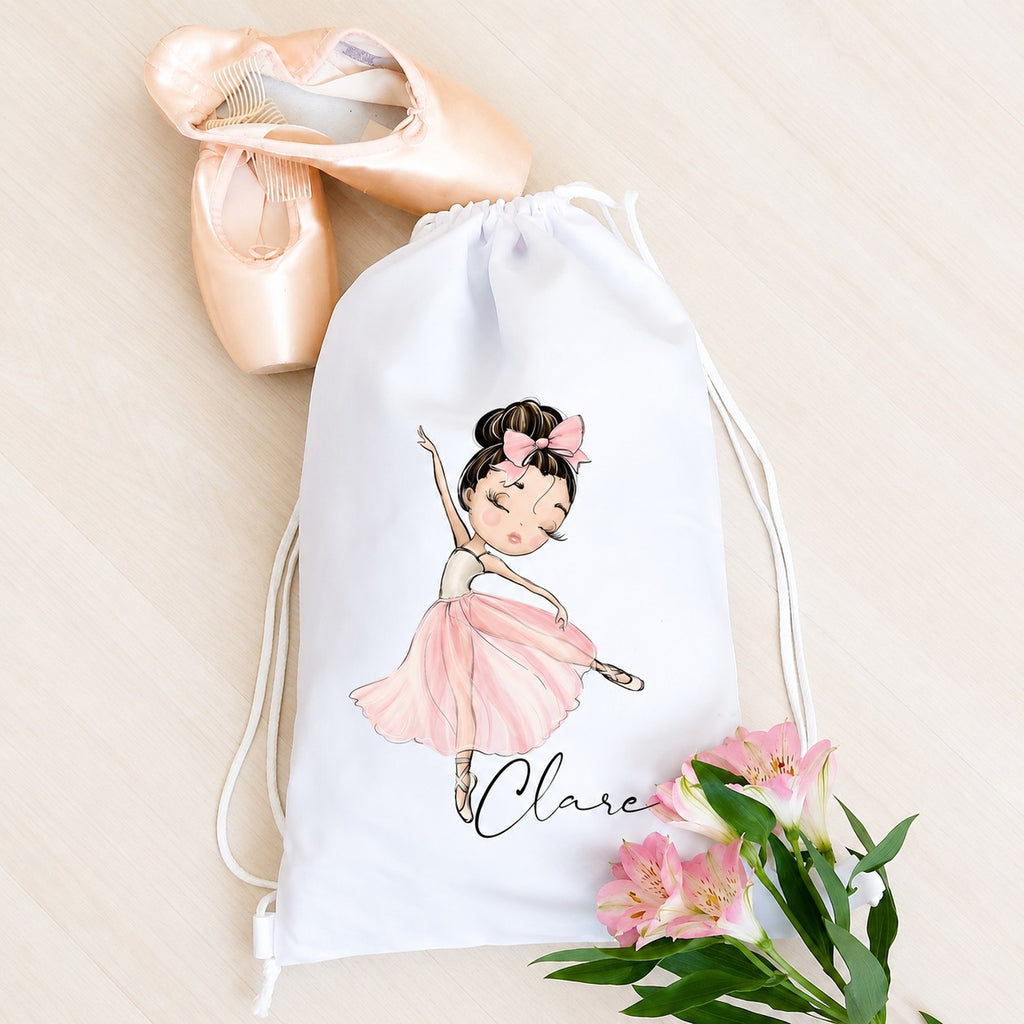 Personalised Ballerina Drawstring Bag: Gift for ballet dancer