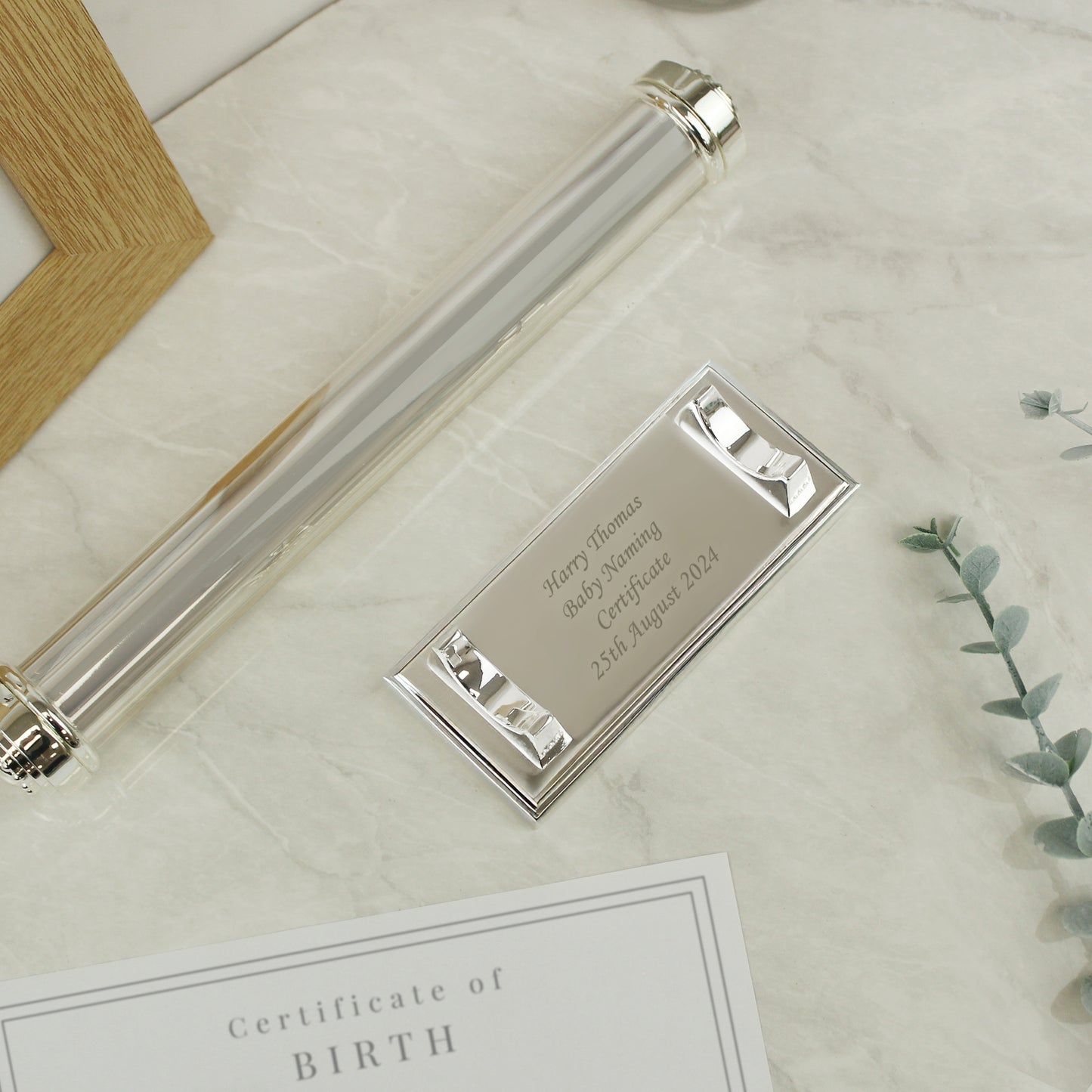 Personalised Plain Silver Plated Certificate Holder