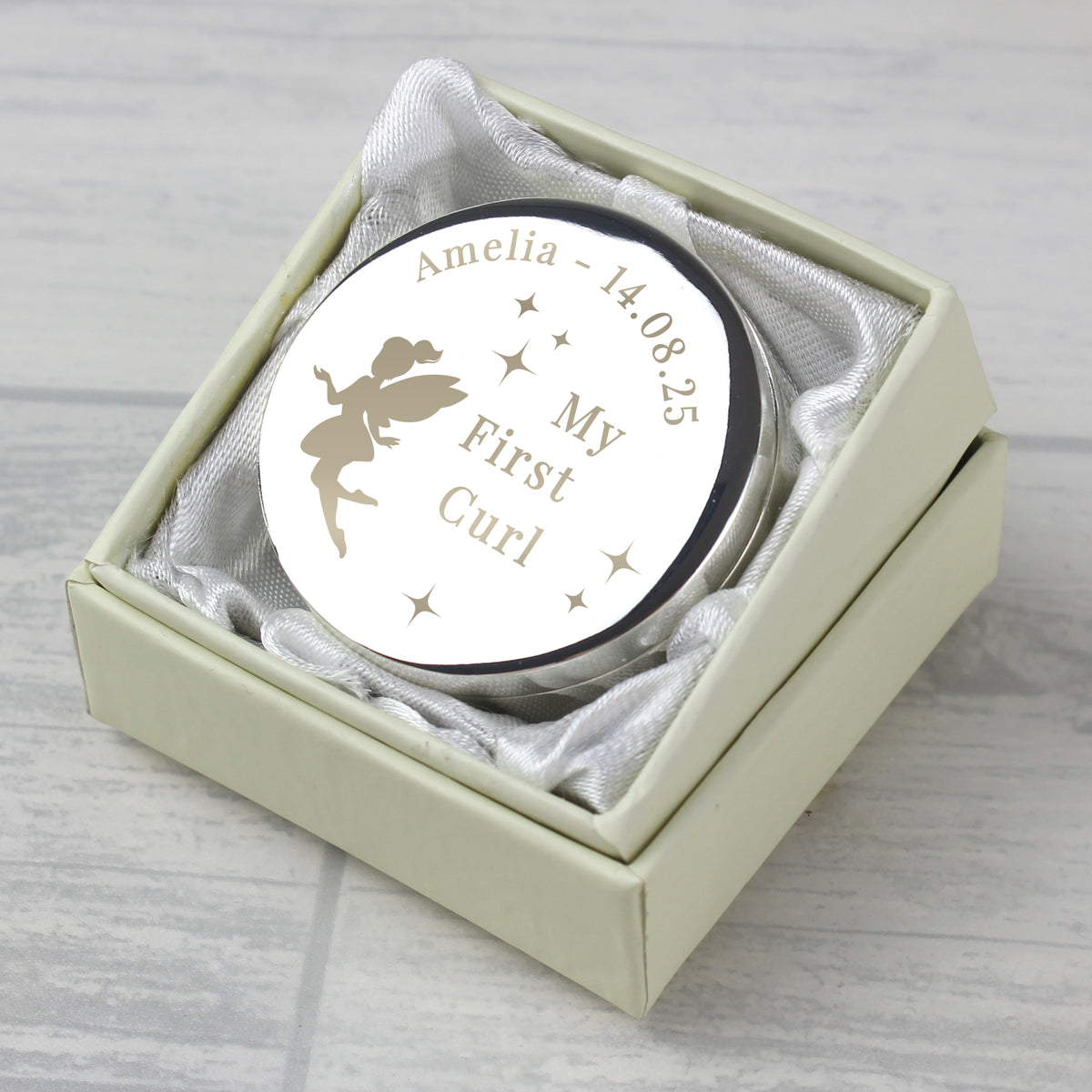 Personalised Fairy Princess First Curl Trinket Box