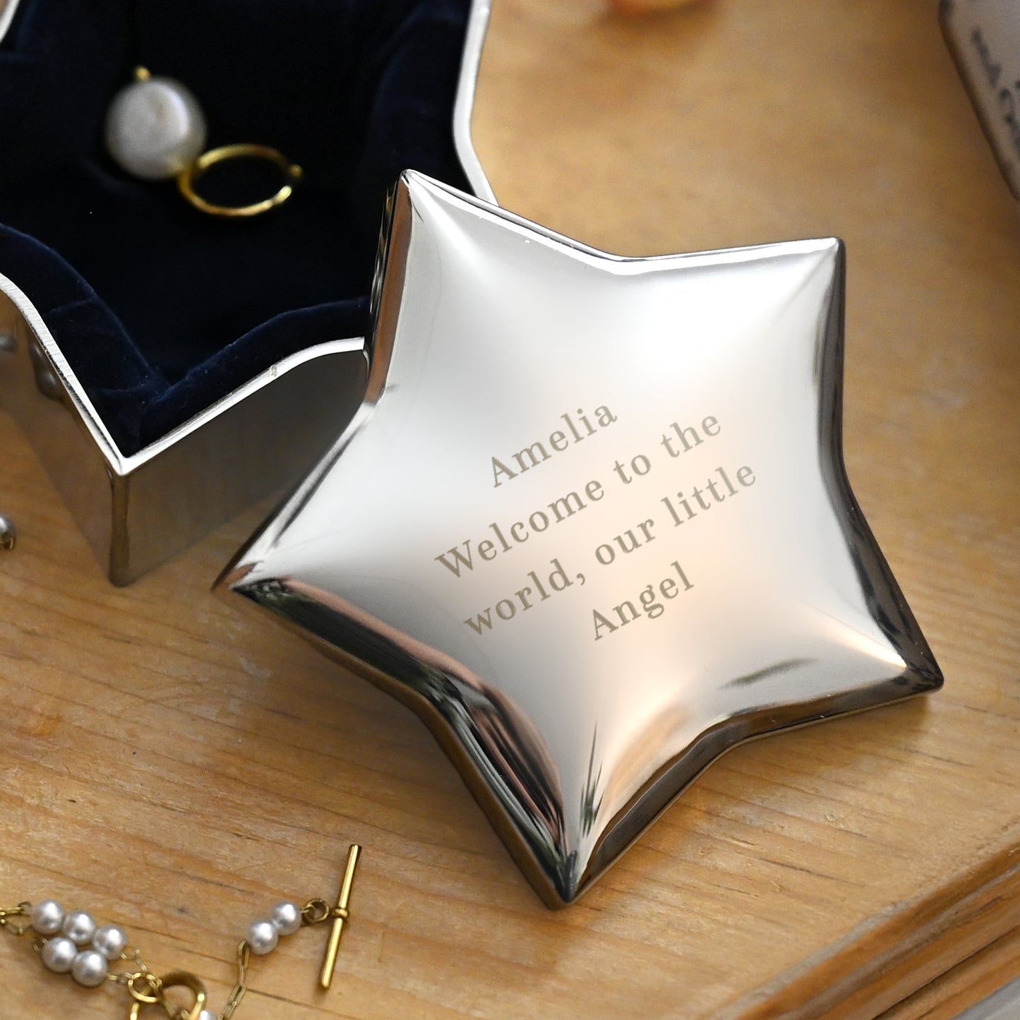 Personalised Engraved Star Trinket Box