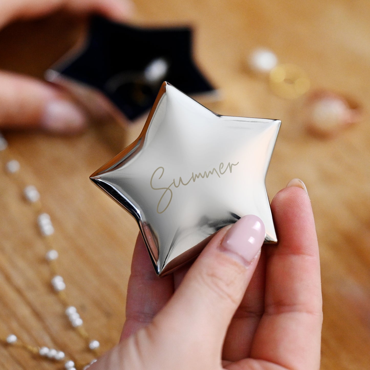 Personalised Engraved Name Star Trinket Box
