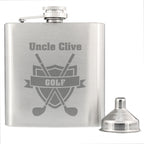 Personalised Golf Crest Hip Flask