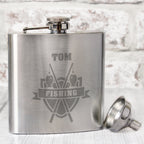 Personalised Fishing Crest Hip Flask