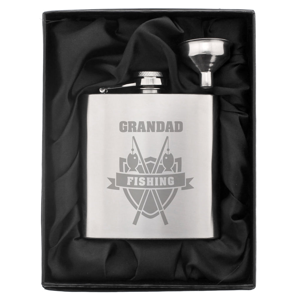 Personalised Fishing Crest Hip Flask