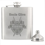 Personalised Fishing Crest Hip Flask