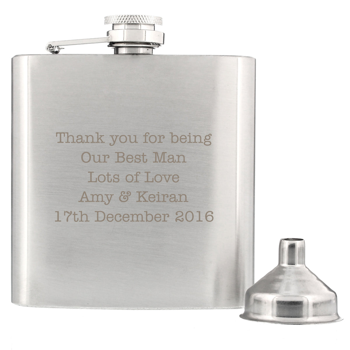 Personalised Any Message Stainless Steel Hip Flask
