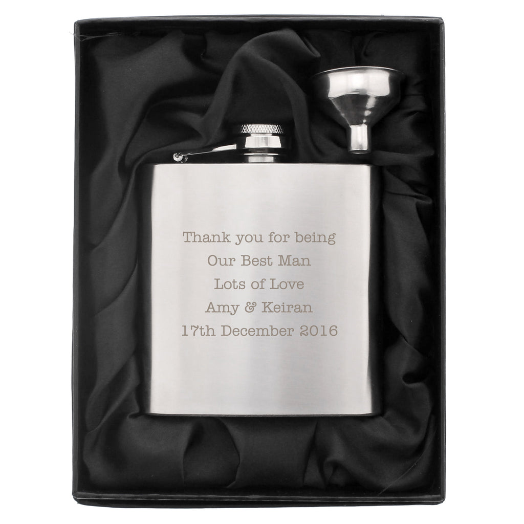 Personalised Any Message Stainless Steel Hip Flask