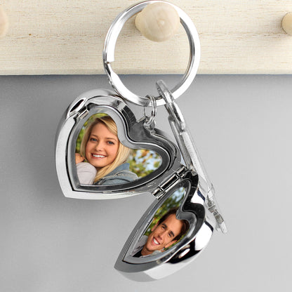Personalised Swirl Heart Photoframe Keyring