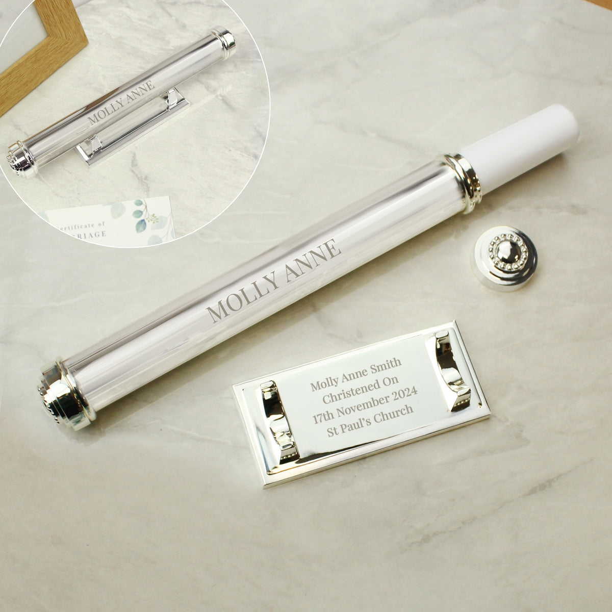 Personalised Free Text Silver Plated Certificate Holder