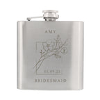 Personalised Monochrome Floral Hip Flask
