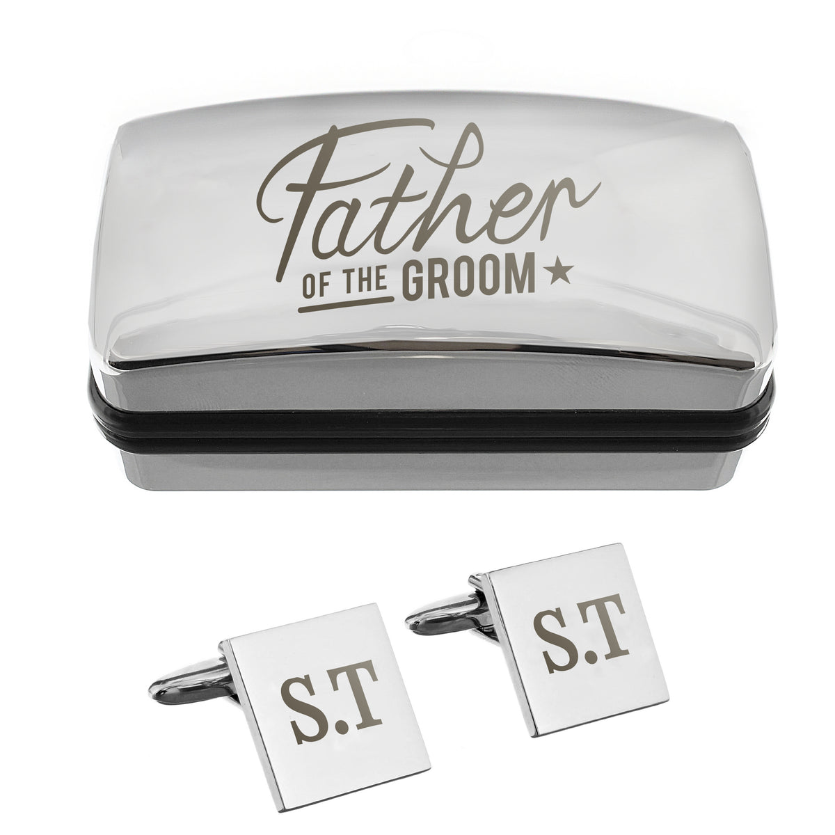 Personalised Father of the Groom Wedding Cufflinks and Box Set