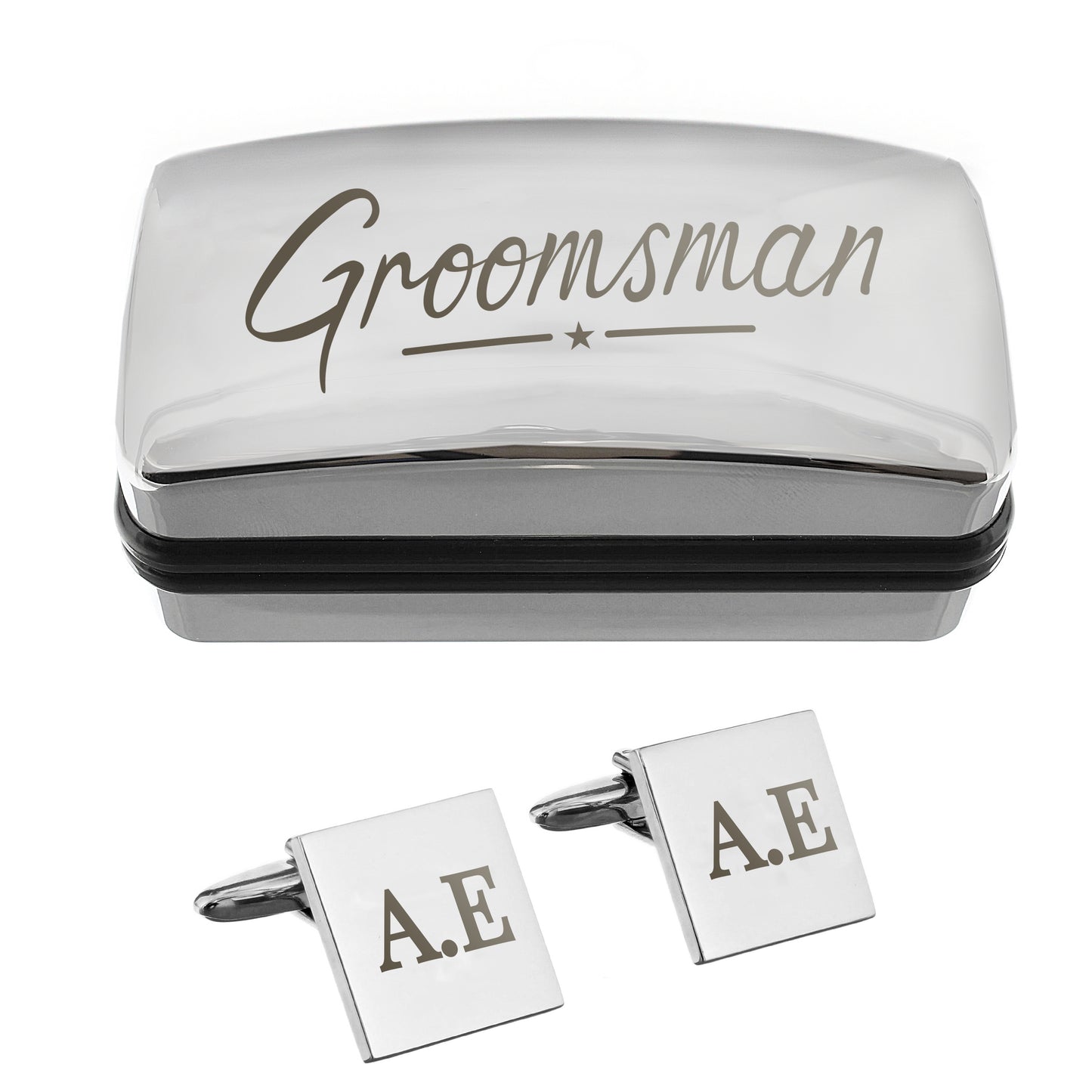 Personalised Groomsman Wedding Cufflinks and Box Set