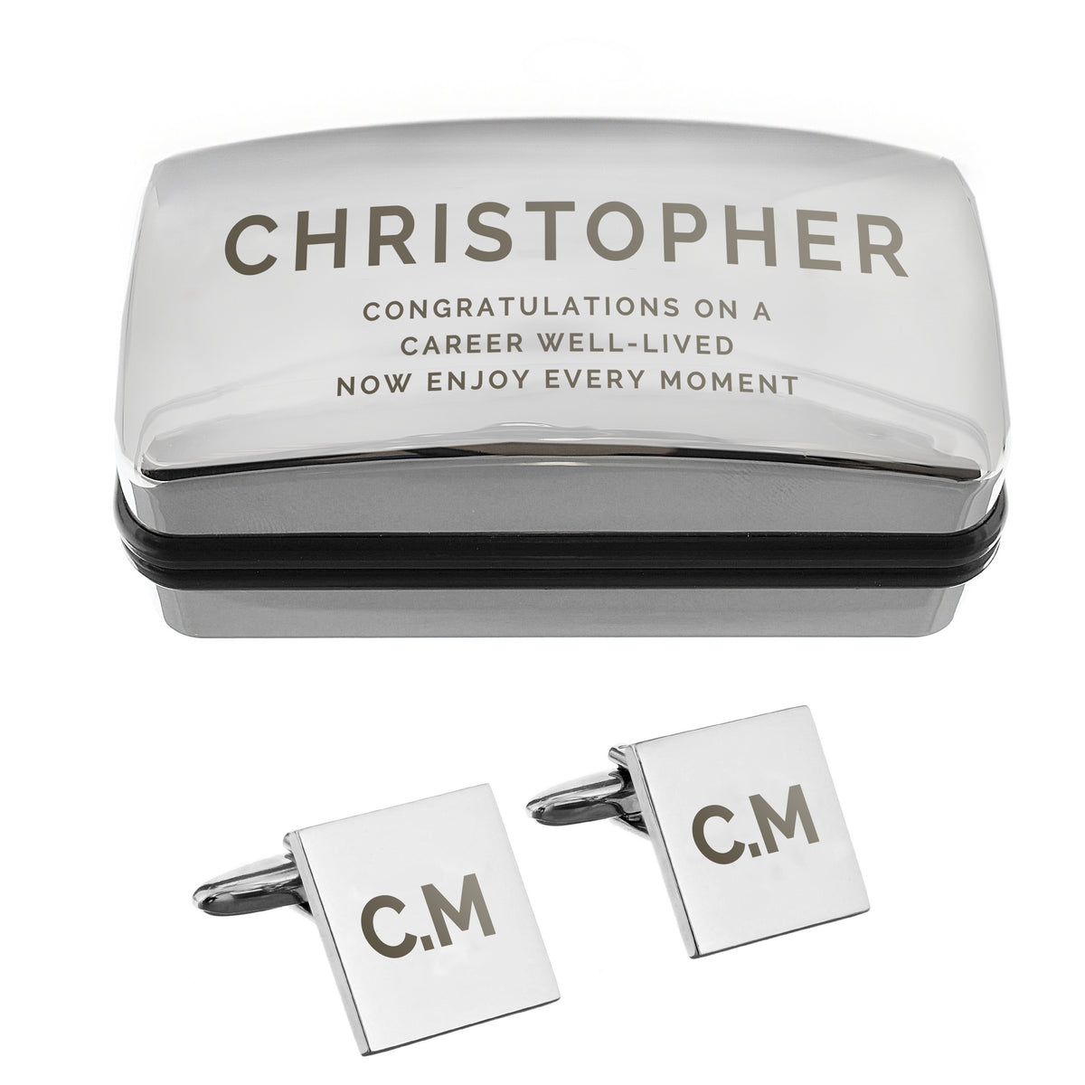 Personalised Initial Cufflinks & Bold Cufflink Box