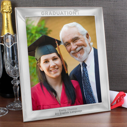 Personalised Graduation 10x8 Silver Photo Frame