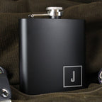 Personalised Initials Black Hip Flask