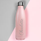 Personalised Pink Metal Insulated Drinks Bottle