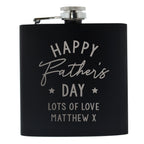 Personalised Fathers Day Black Hip Flask