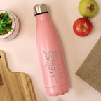 Personalised Floral Pink Metal Insulated Drinks Bottle