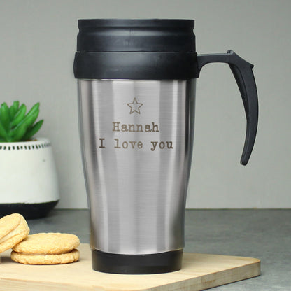 Personalised Star Metal Travel Mug