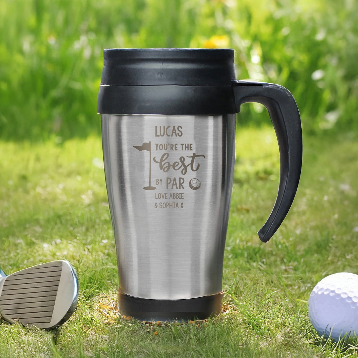 Personalised Best By Par Travel Mug