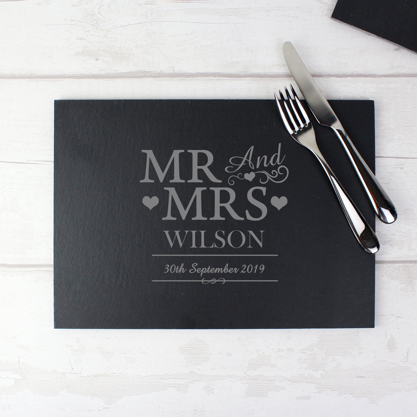 Personalised Mr & Mrs Slate Placemat
