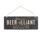 Personalised Beer-illiant Hanging Slate Plaque