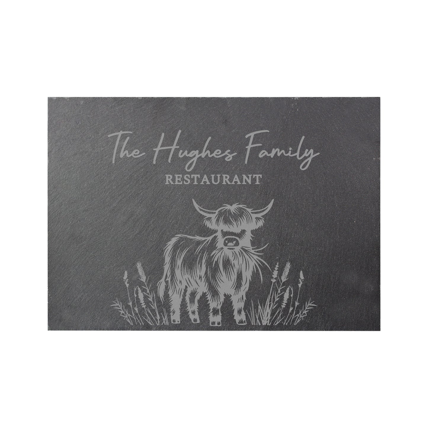 Personalised Highland Cow Slate Placemat