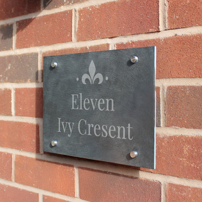 Personalised Ornate Slate House Sign
