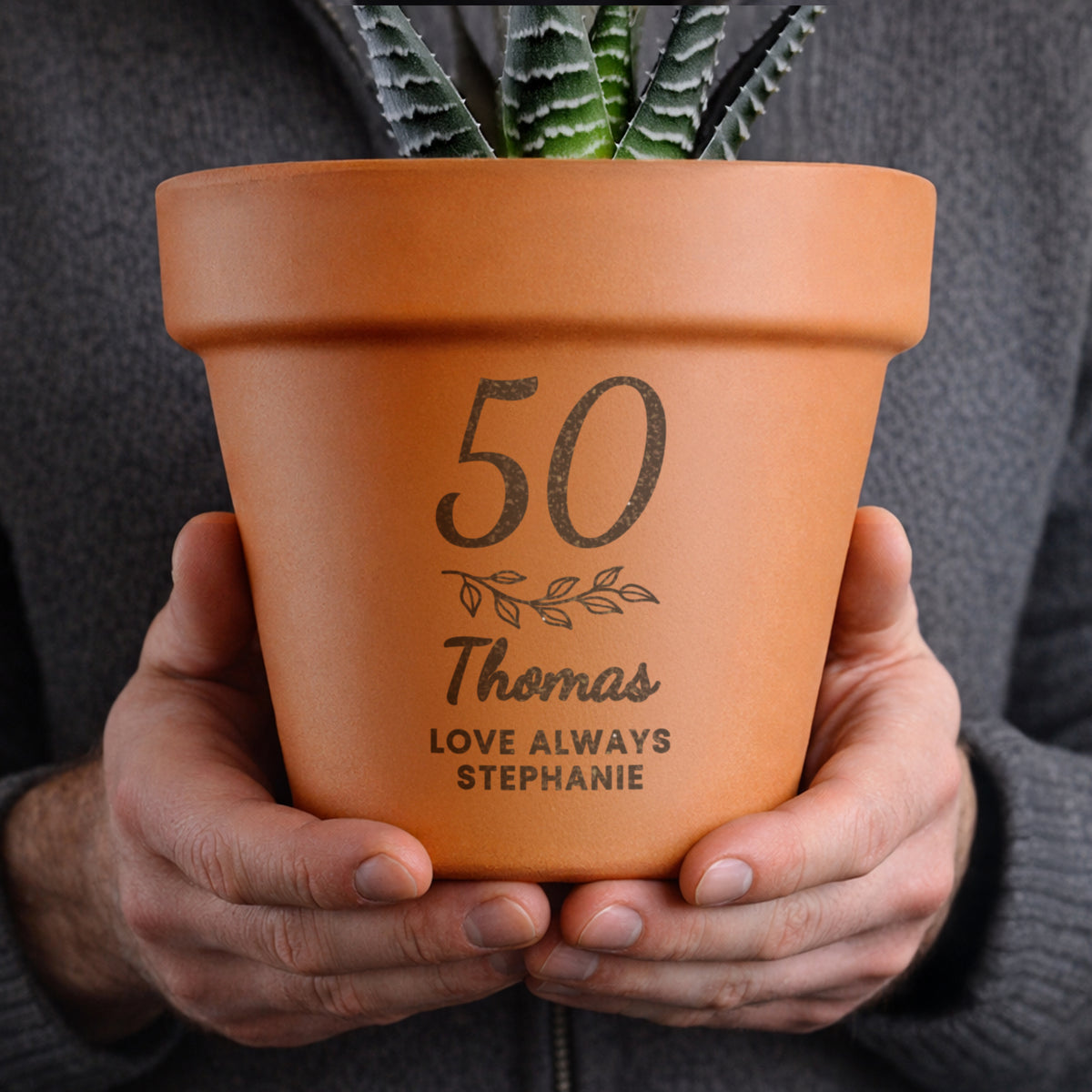 Personalised Big Age Terracotta Plant Pot