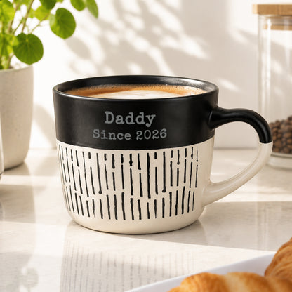 Personalised Message Black Dipped Dash Ceramic Mug