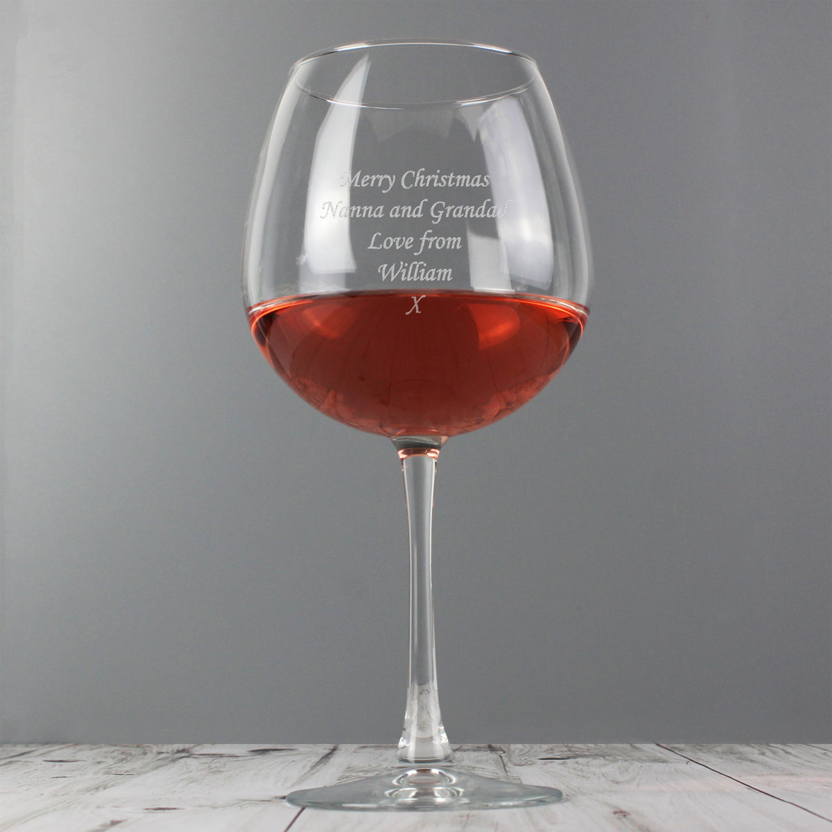 Personalised Bottle of Wine Glass