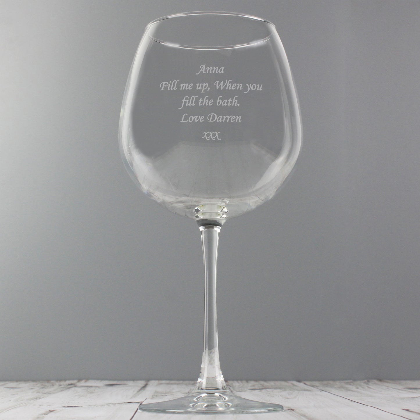Personalised Bottle of Wine Glass